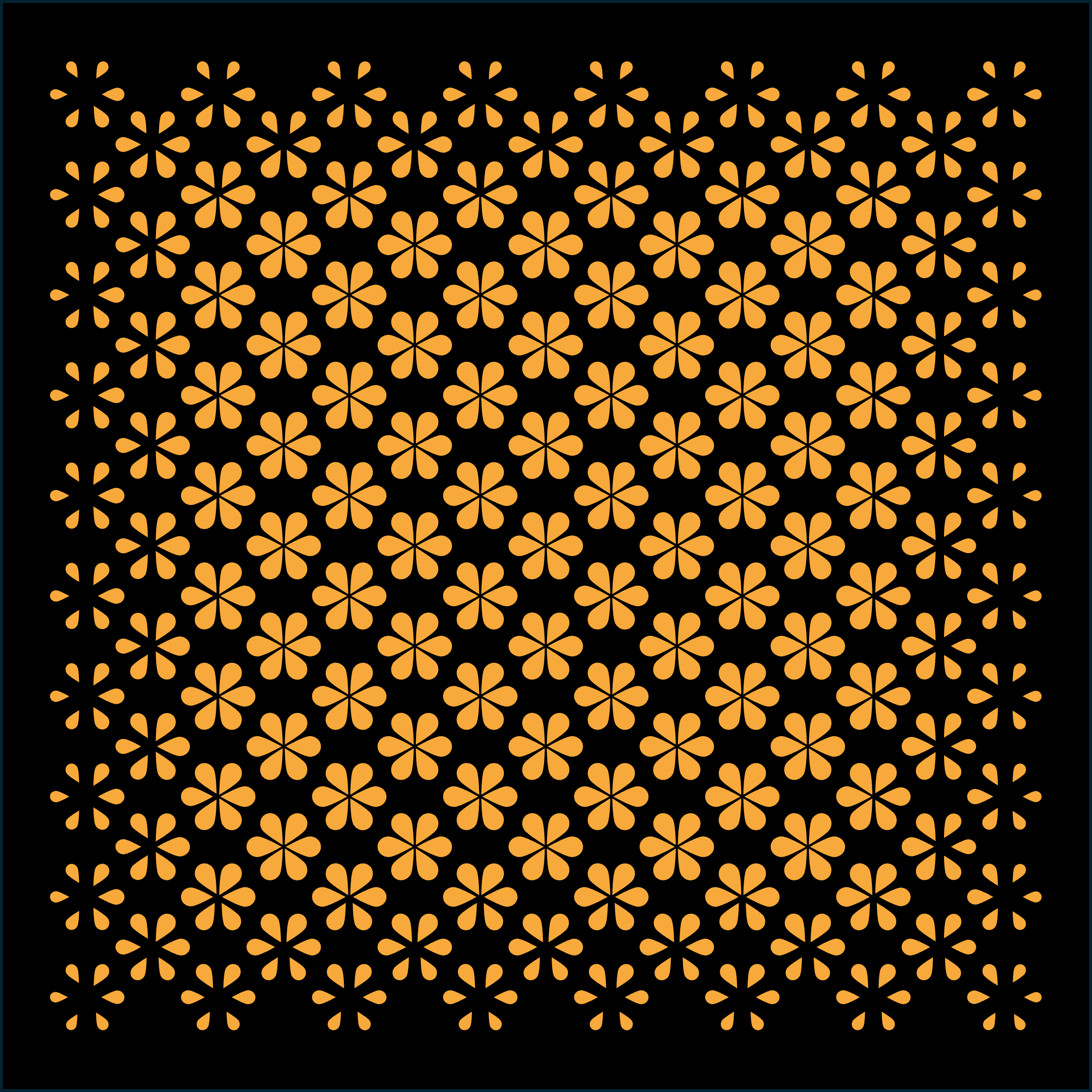 Six-Petal Flower Grid Pattern, parametric vector pattern preview