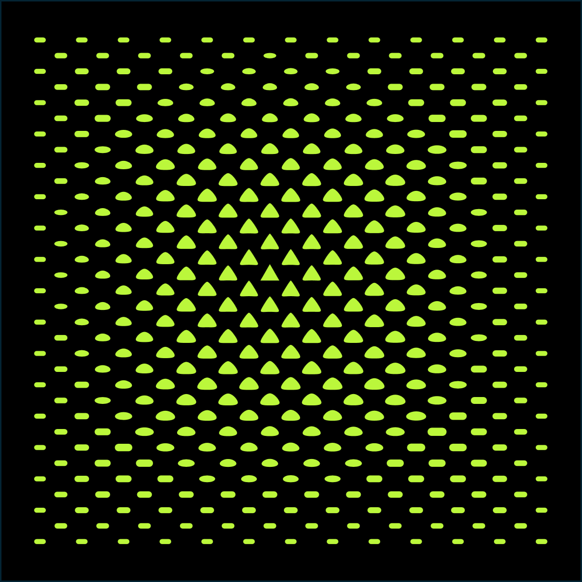 Dash-to-Triangle Shape Morph Pattern, parametric vector pattern preview